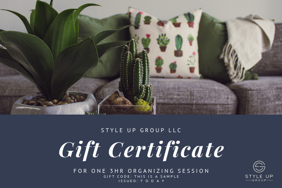 S A M P L E Style Up Group Gift Certificate Side 1